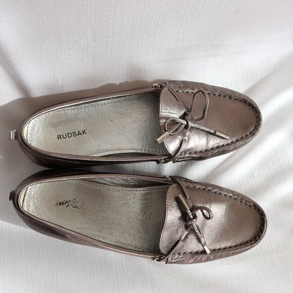 RUDSAK - Pewter Leather Loafers/Moccasins - Size 38 - 7ish - Picture 3 of 15